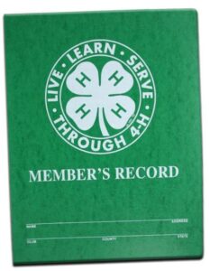 Picture of a green 4-H project record book