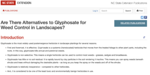 NC State University's Factsheet on Glyphosate Alternatives. https://content.ces.ncsu.edu/are-there-alternatives-to-glyphosate-for-weed-control-in-landscapes