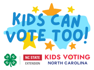 Kids can vote too on top of an outline for the state of nc