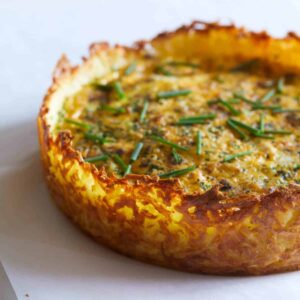 Hash Brown Crusted Quiche
