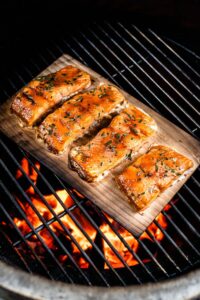 Salmon Grilled on a Cedar Plank